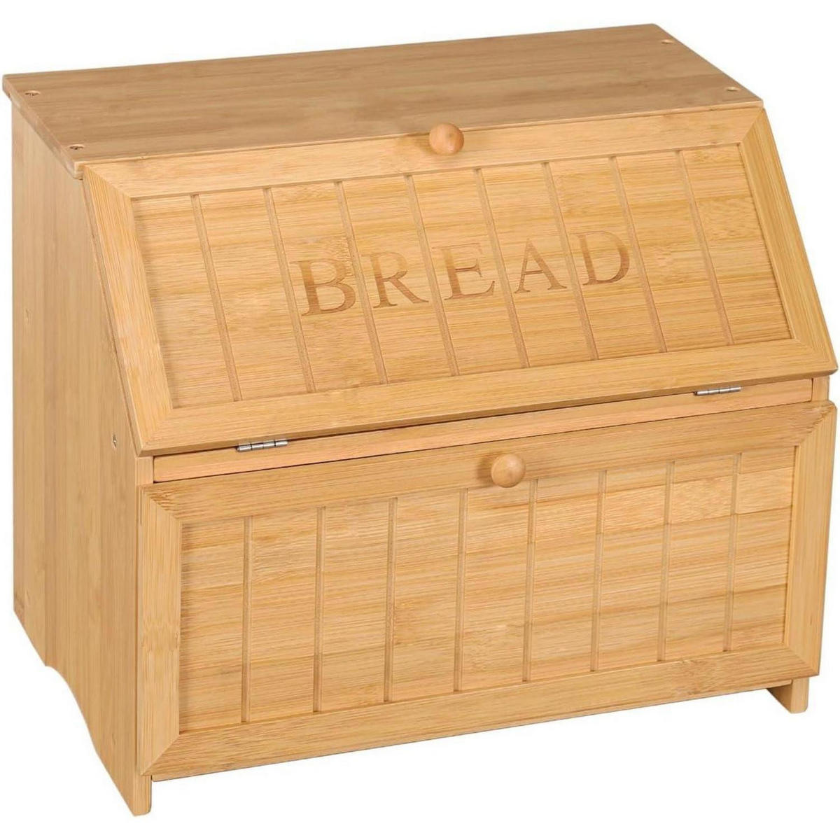 BROTKASTEN Bambus 2 Etagen 39 cm - Hellbraun, Naturmaterialien (24.9/32/38.9cm)