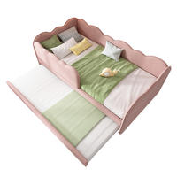 POLSTERBETT 90/190 cm in Rosa mit Ausziehbett und Lattenrost Samt - Rosa, Holzwerkstoff/Textil (90/190cm) - CHICFURN