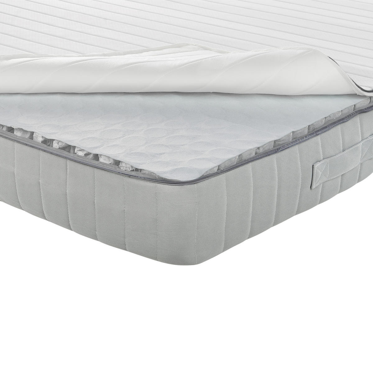 TASCHENFEDERKERNMATRATZE H3/4 Fest 160/200 cm Roomy - Weiß, Textil (160/200cm) - Beliani