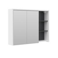BADSPIEGELSCHRANK Viola Weiß/Anthrazit 100 x 75 cm - Anthrazit/Weiß, Holzwerkstoff (100/75/18cm) - Vicco
