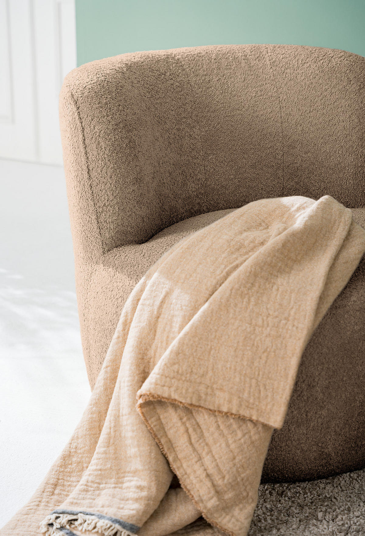 SESSEL - Hellbraun/Schwarz, Kunststoff/Textil (78/75/84cm) - home24