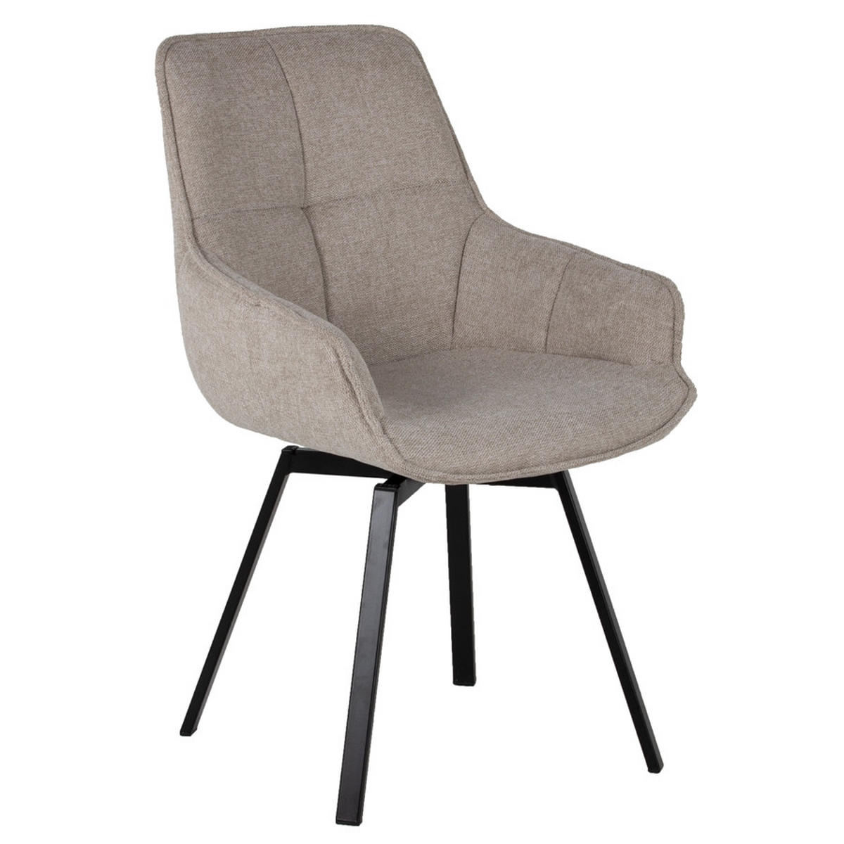 STUHL 2er Set drehbar aus Stoff, beige - Beige, Textil (58/86/61cm) - Giga Meubel