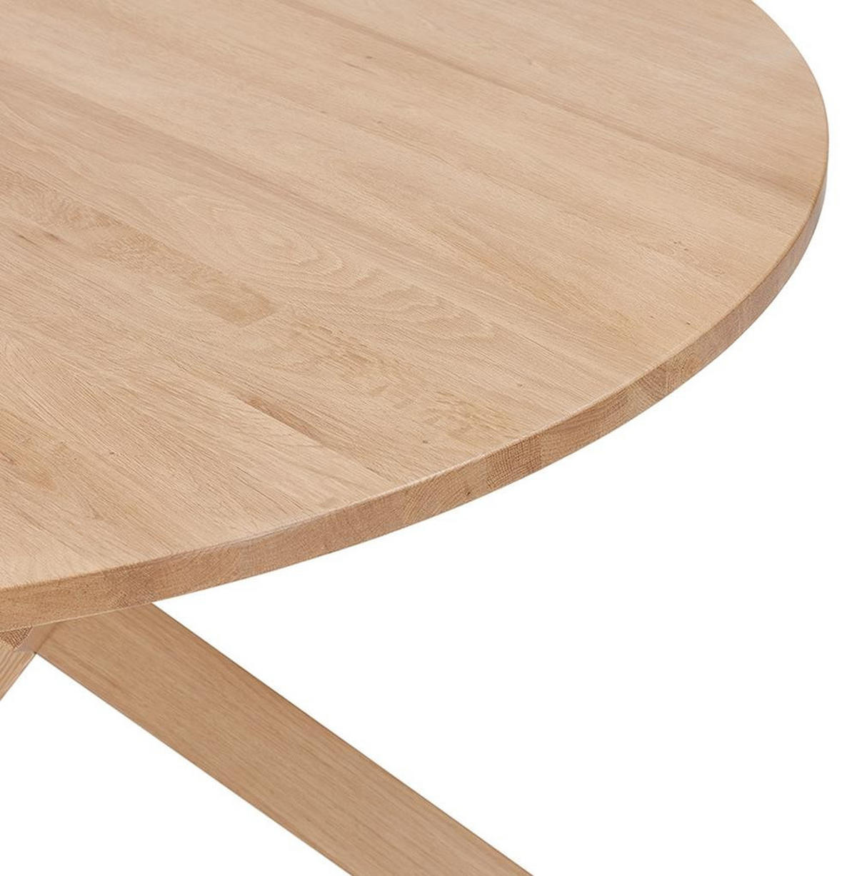 ESSTISCH Rund Massivholz Eiche Skandi-Stil FINAX, Beige 120x120x75 cm - Beige, Eichenholz/Holz (120/120/75cm) - KADIMA DESIGN