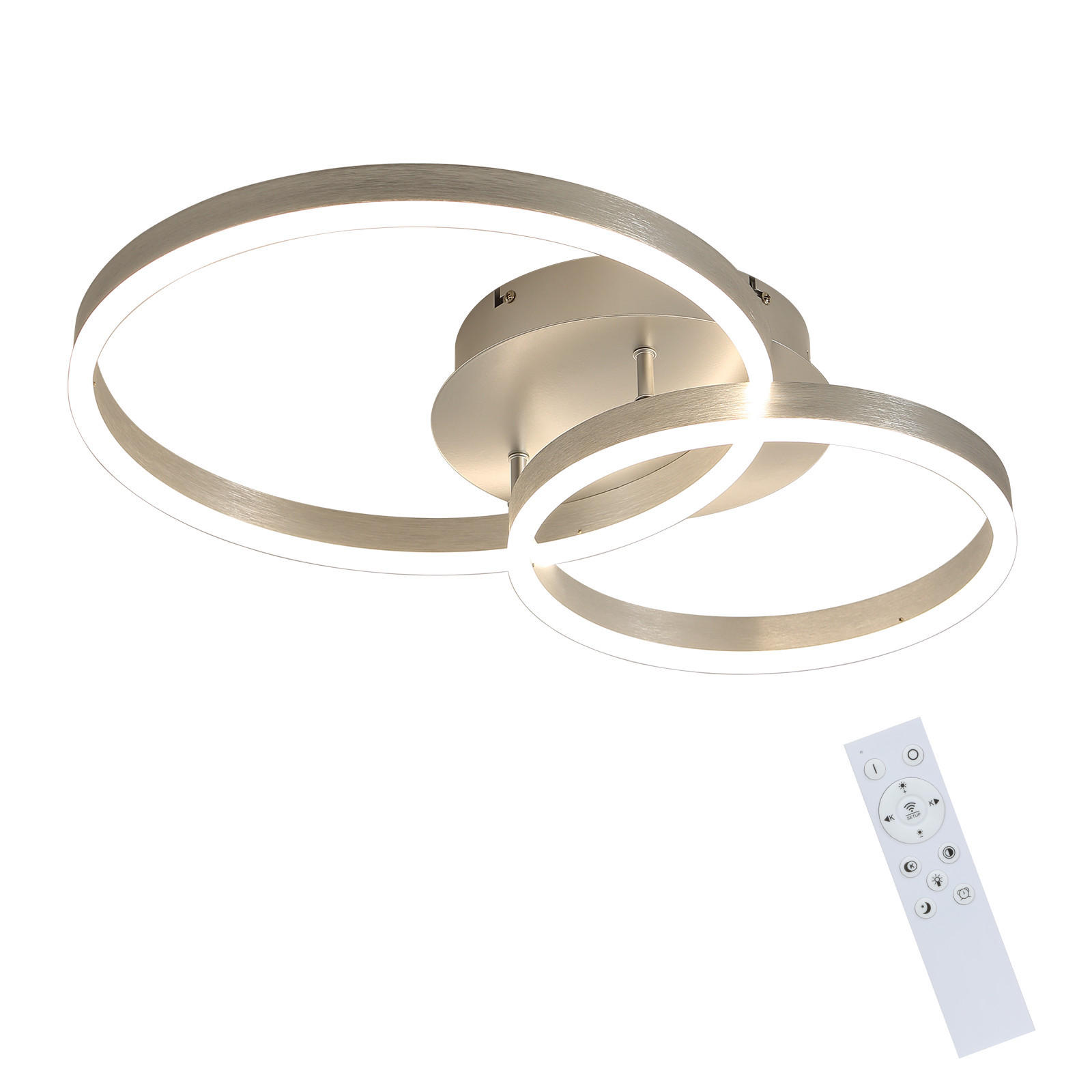 LED-DECKENLEUCHTE Jensk 30/24/40 cm - Silberfarben, Metall (40/30/24cm) - ZMH