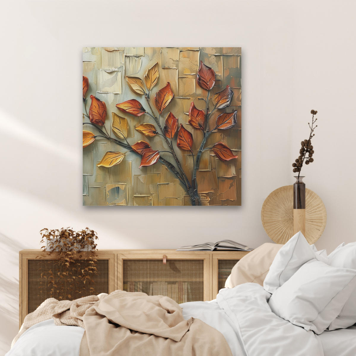 AKUSTIKBILD Baum - Abstrakt - Natur - Kunst Akustikpaneele 80x80 cm - Goldfarben, Kunststoff (80/80/0.9cm) - MuchoWow