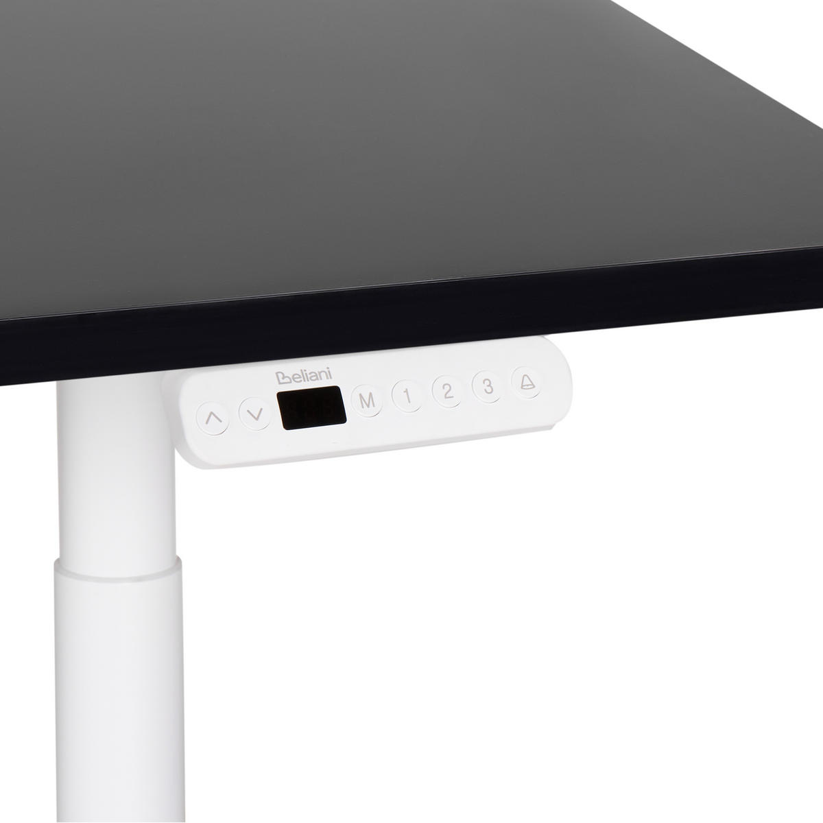 HÖHENVERSTELLBARER SCHREIBTISCH Elektrisch 160/72 cm Schwarz Destin IV - Schwarz/Weiß, Holzwerkstoff (72/160/67cm) - Beliani