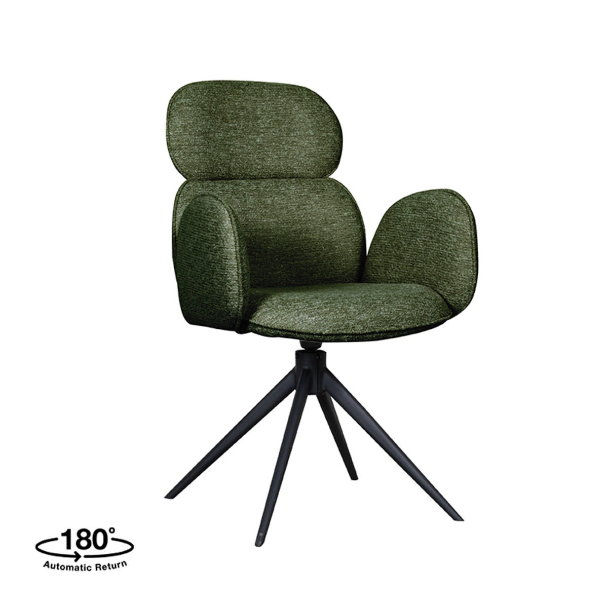 ESSZIMMERSTUHL Vidar Grün 62/58/91 cm 2er-Set - Grün, Textil (58/91/62cm) - LABEL51