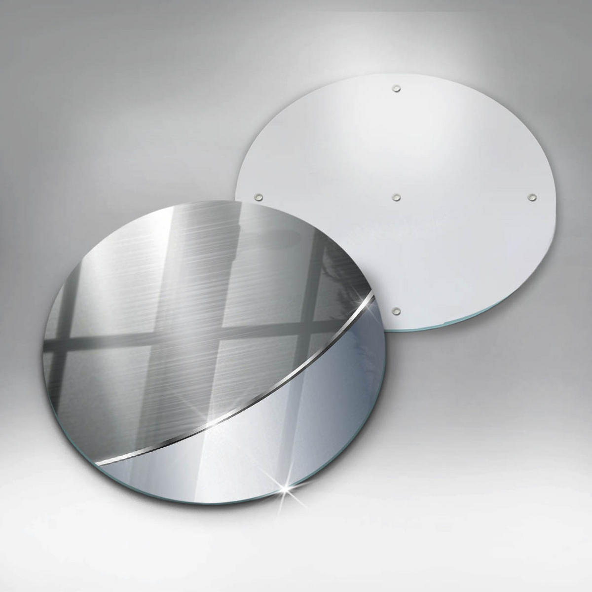 GLASPLATTE Ø 30 cm Metallische Muster Abstraktion - Silberfarben, Glas (30/30cm) - Wallfluent