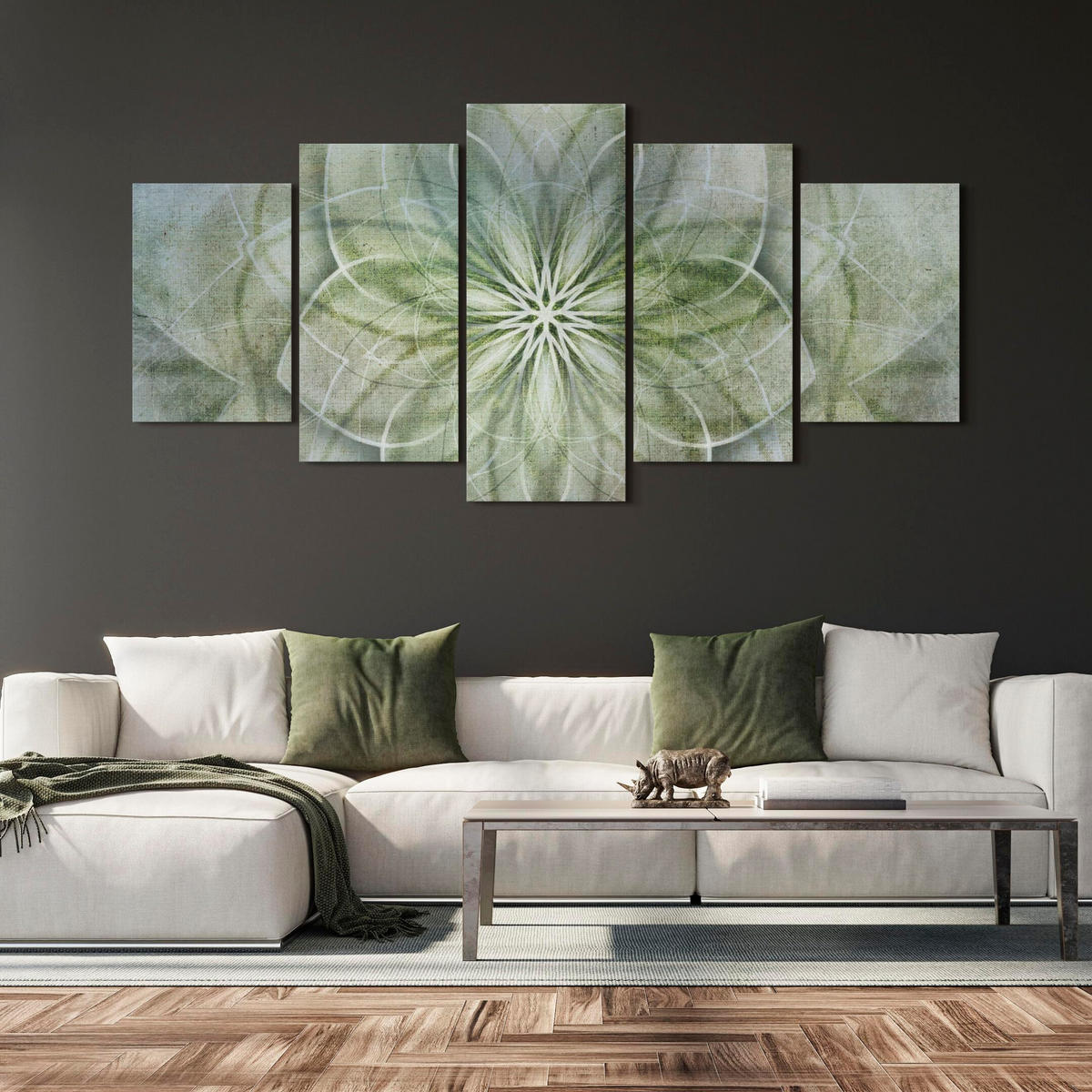 LEINWANDBILD Boho 5-tlg. 200x100 cm - Multicolor, Holz (200/100cm) - LUMASOUL