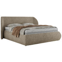 POLSTERBETT CAELA CLASSIC 160/200 - Dunkelbeige Strukture - ohne Matratze - Beige, Textil (160/200cm) - MKS