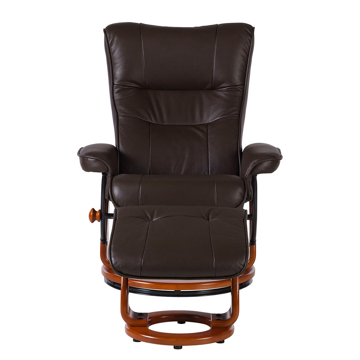 RELAXSESSEL - Kunstleder - Braun, Leder/Holz (82/105/84cm) - home24
