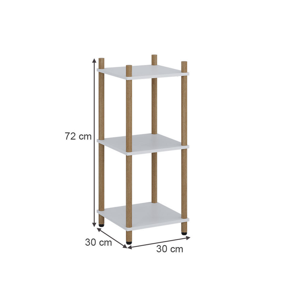 ROHOVÁ POLICE Bivio Bílá/borovice - bílá, kompozitní dřevo (30/72/30cm) - Vicco