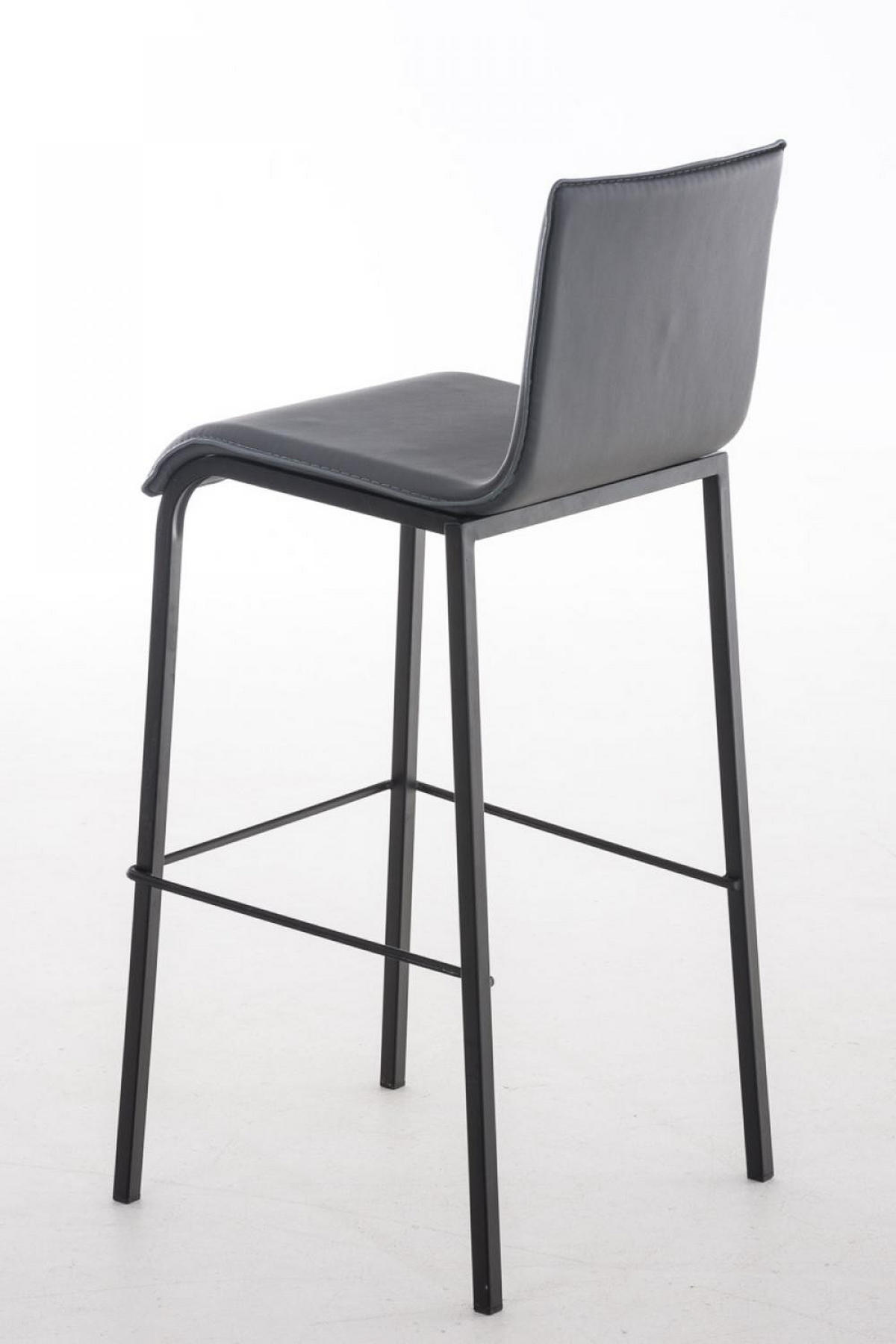 BARHOCKER Lederlook grau - Schwarz/Grau, Textil/Metall (43/103/51cm) - CLP