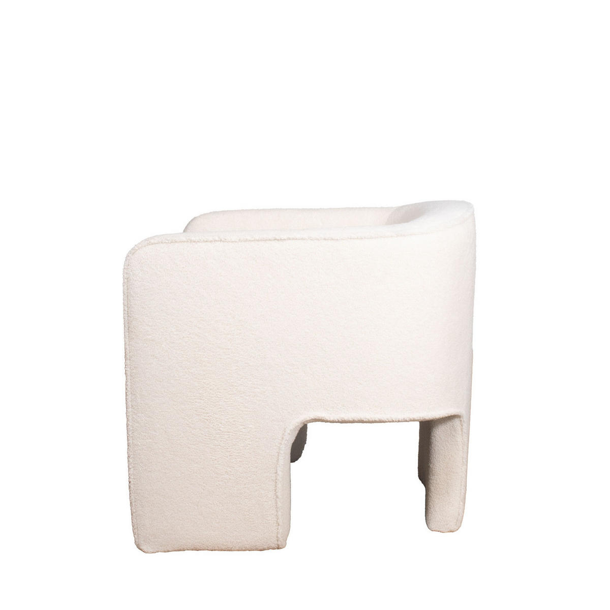 SESSEL aus Teddy Stoff, weiß - Weiß, Textil (69/67/69cm) - Giga Meubel