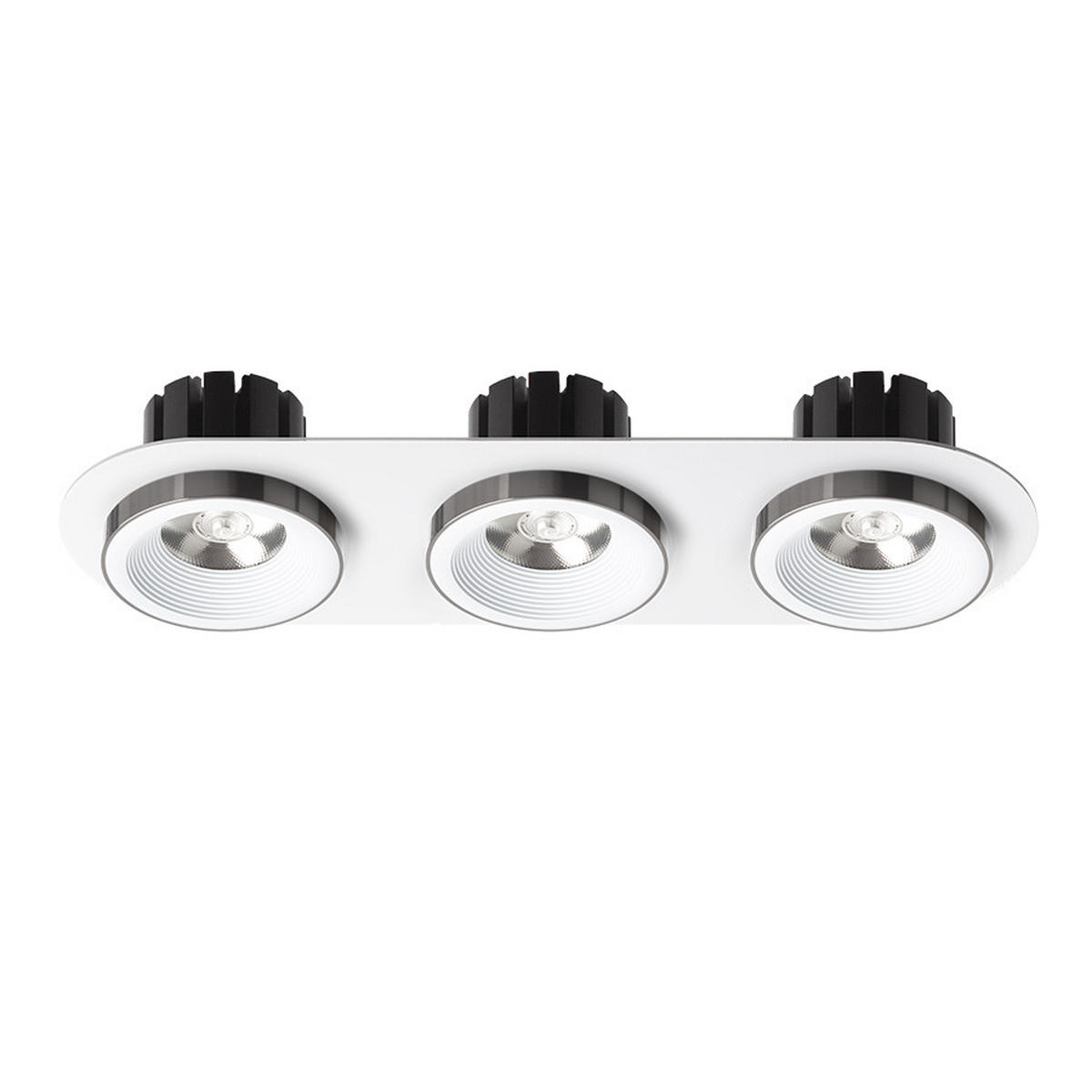 EINBAULEUCHTE SHARM R III Weiß Schwarzchrom 30 W - Weiß, Metall (33.5/115/15cm) - Rendl