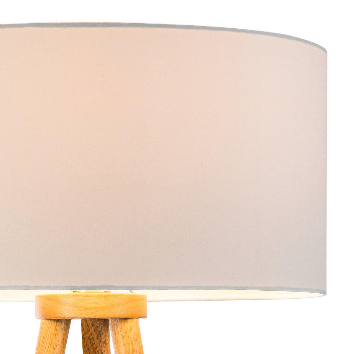 STEHLEUCHTE - Massivholz / Webstoff - 1-flammig - Braun, Holz/Textil (50/50/150cm) - home24