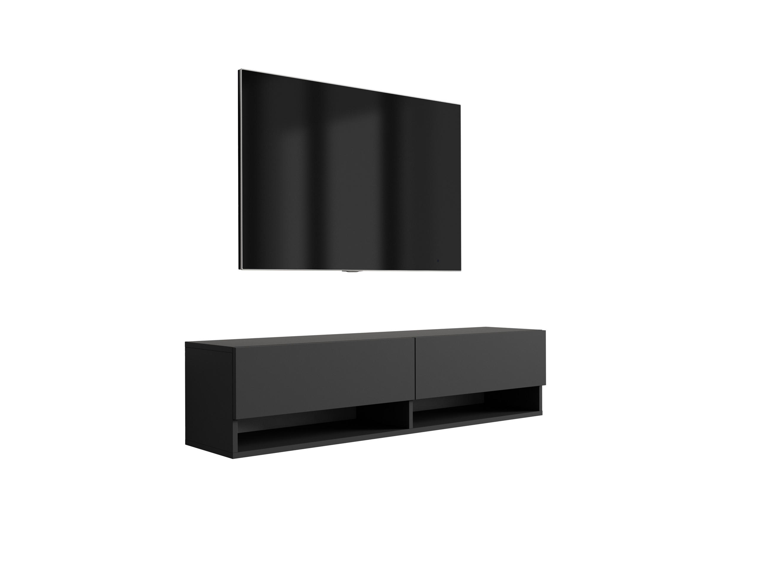 TV-LOWBOARD 140 cm Mattschwarz, 140 × 32 × 34 cm - Schwarz, Holzwerkstoff (140/33.6/32cm) - 3XE LIVING