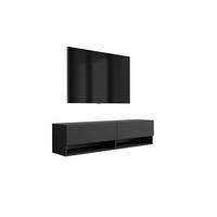 TV-LOWBOARD 140 cm Mattschwarz, 140 × 32 × 34 cm - Schwarz, Holzwerkstoff (140/33.6/32cm) - 3XE LIVING