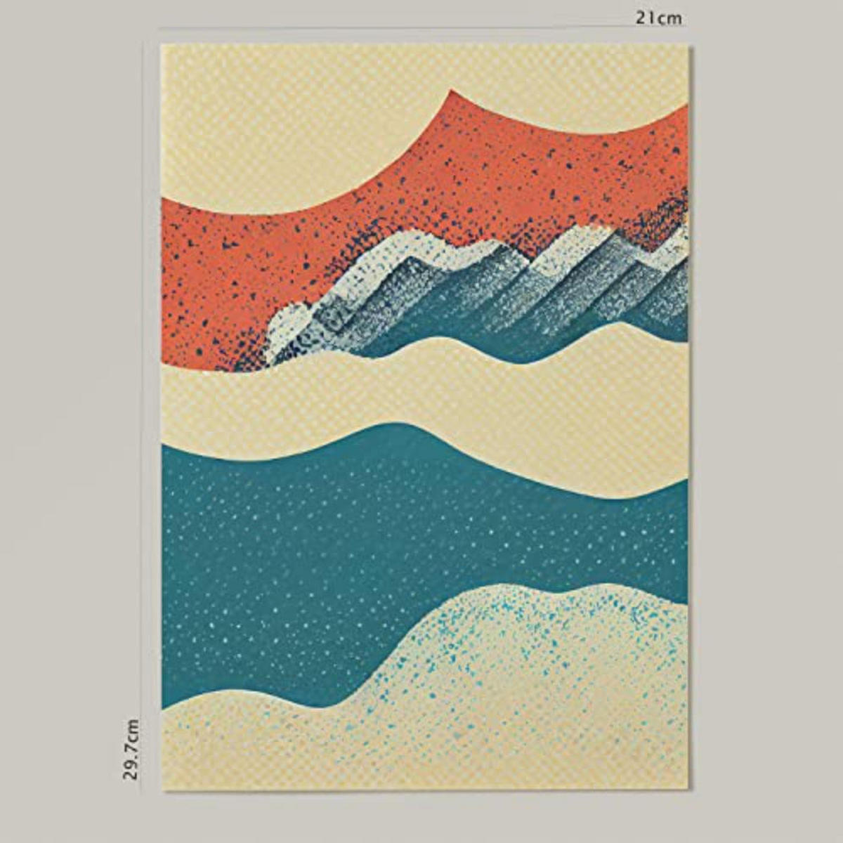 POSTER Set mit 4 Abstrakt Wellen Moderne Galaxien A4 Rahmenlos - Klar, Papier (29.7/3cm) - Nacnic