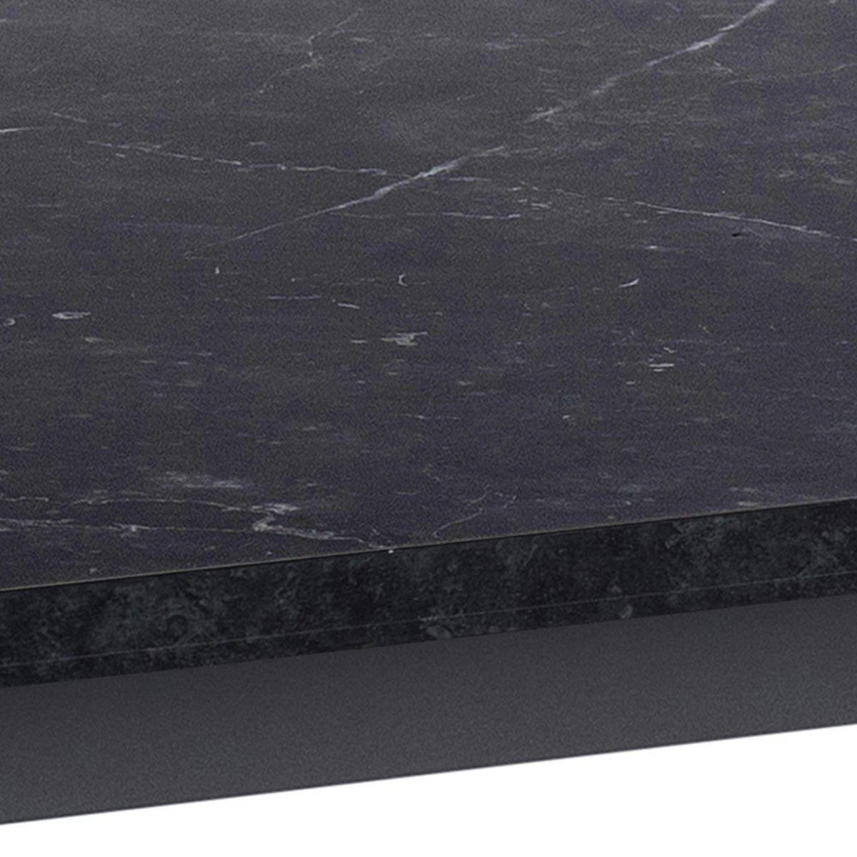 ESSTISCH Amble, Schwarz / Marmoroptik, MDF / Metall, 160/90/74 cm - Schwarz, Holzwerkstoff/Metall (90/160/74cm) - ebuy24