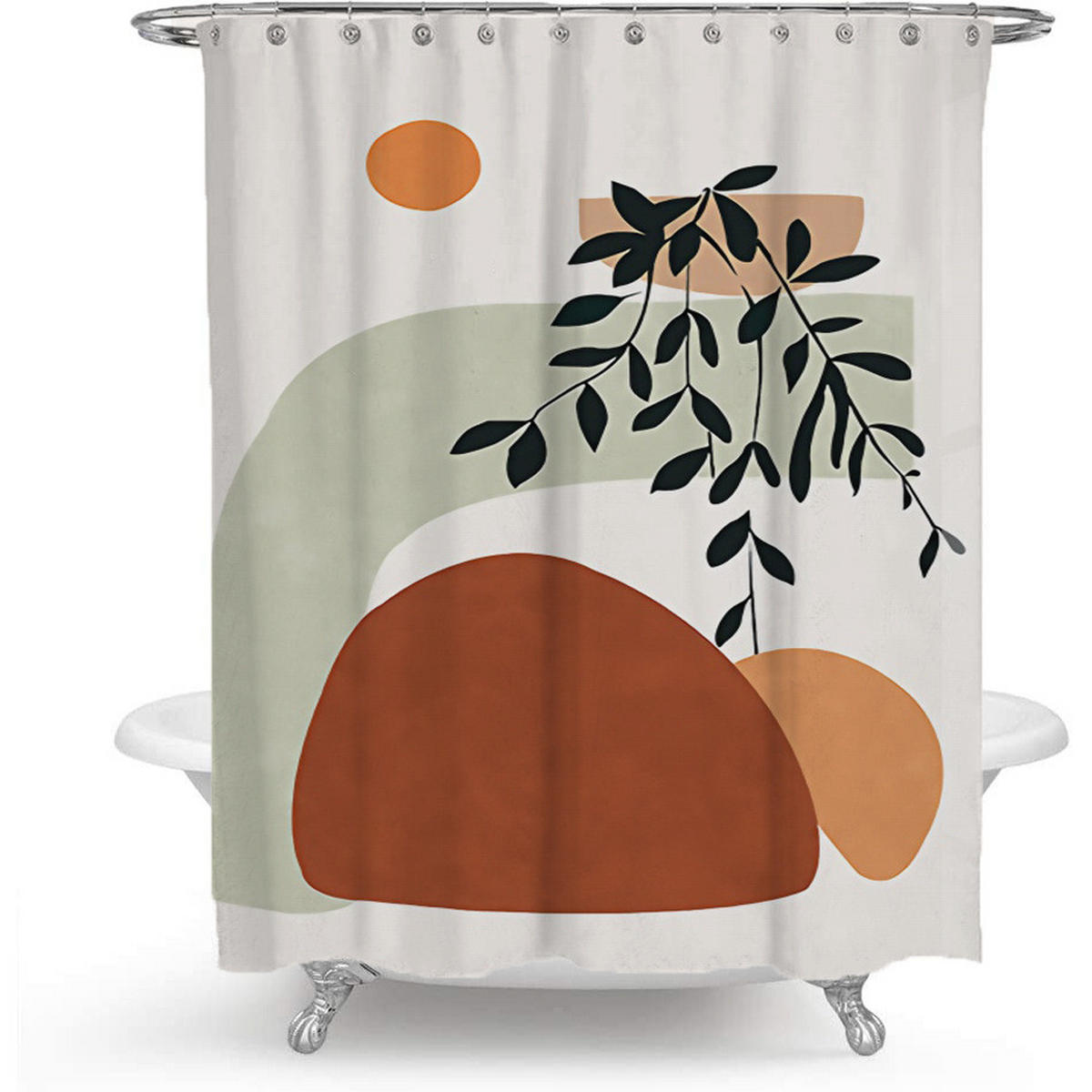 DUSCHVORHANG 180 x 180 cm abstrakt modern Kunst bedruckt Badezimmer - Multicolor, Textil (180/180cm) - MCBOSON