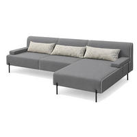 GARTENSOFA BORNEO S Wetterfest 300x170x86 cm, Rechts, Solide Konstruktion, HR-Schaumfüllung, Wetterfeste Bezugstoff, Grau - Grau, Holz/Metall (300/86/170cm) - Trada