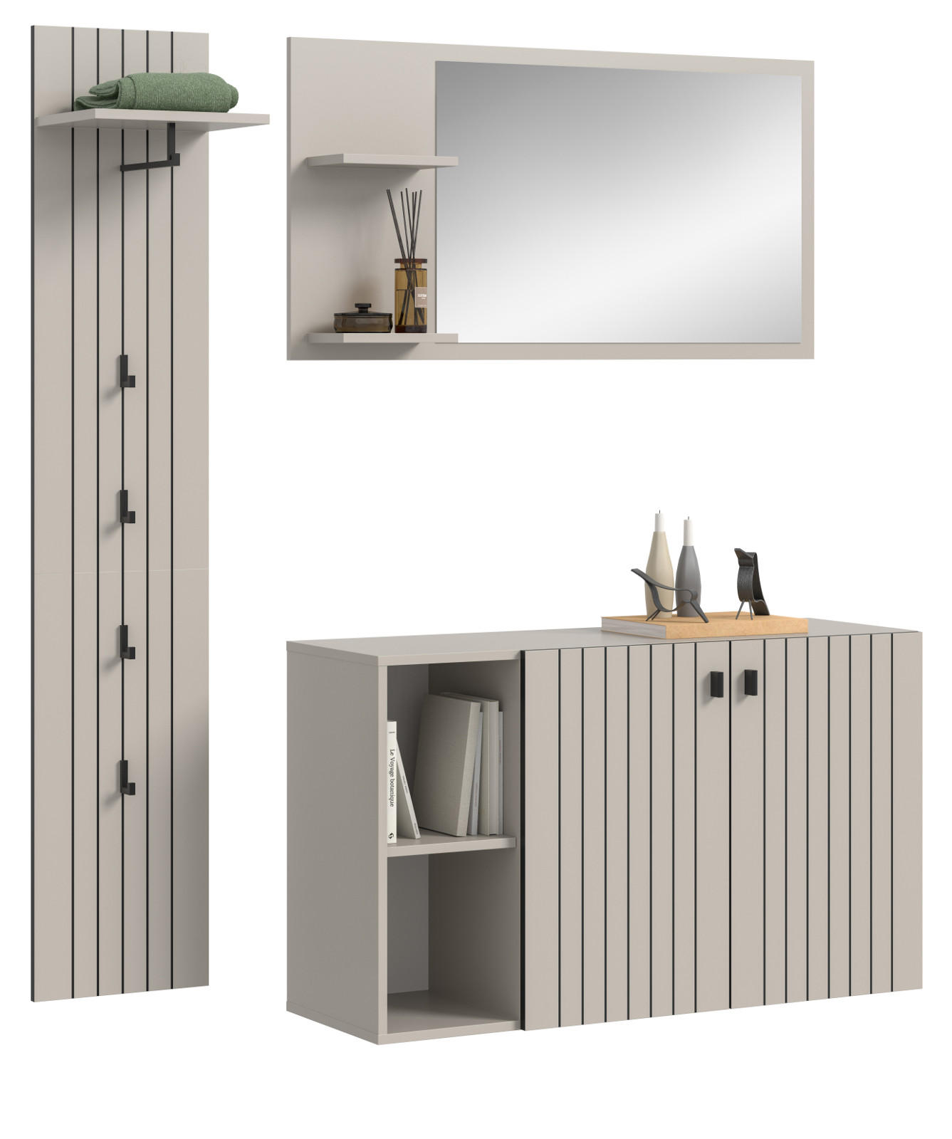 Inn.Furn Garderoben-Set Kaschmir 152x192x37 cm