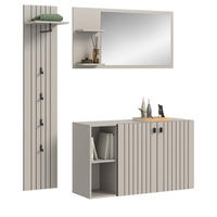 GARDEROBEN-SET 3-teilig Kaschmir 152 cm, Garderobenkombination hängend - Kaschmir/Schwarz, Glas/Holzwerkstoff (152/192/37cm) - Inn.Furn