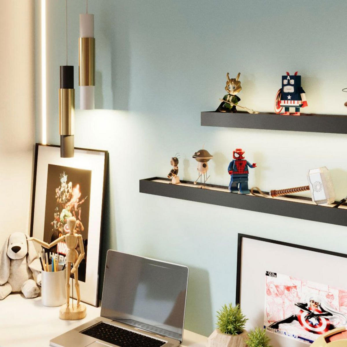 LED-WANDLAMPE Cusa Aluminium 70cm - Alufarben, Metall (70/5/10cm) - s.luce