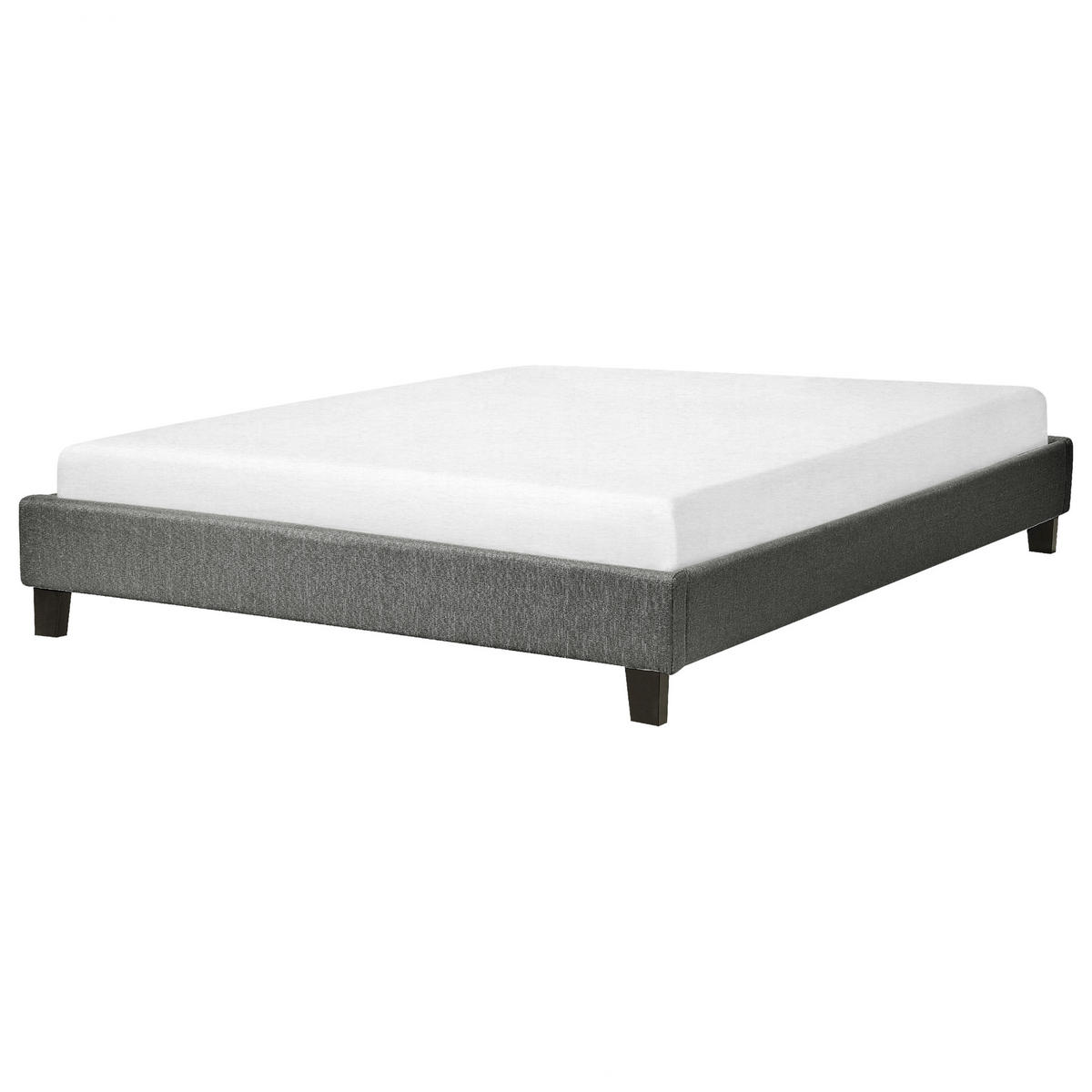 POLSTERBETT mit Lattenrost 140x200 cm Grau Roanne - Grau, Textil (140/200cm) - Beliani