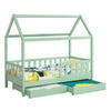 KINDERBETT Marli mit Matratze und Bettkasten mint 90x200 cm - Mintgrün, Holz (90/200cm) - Juskys