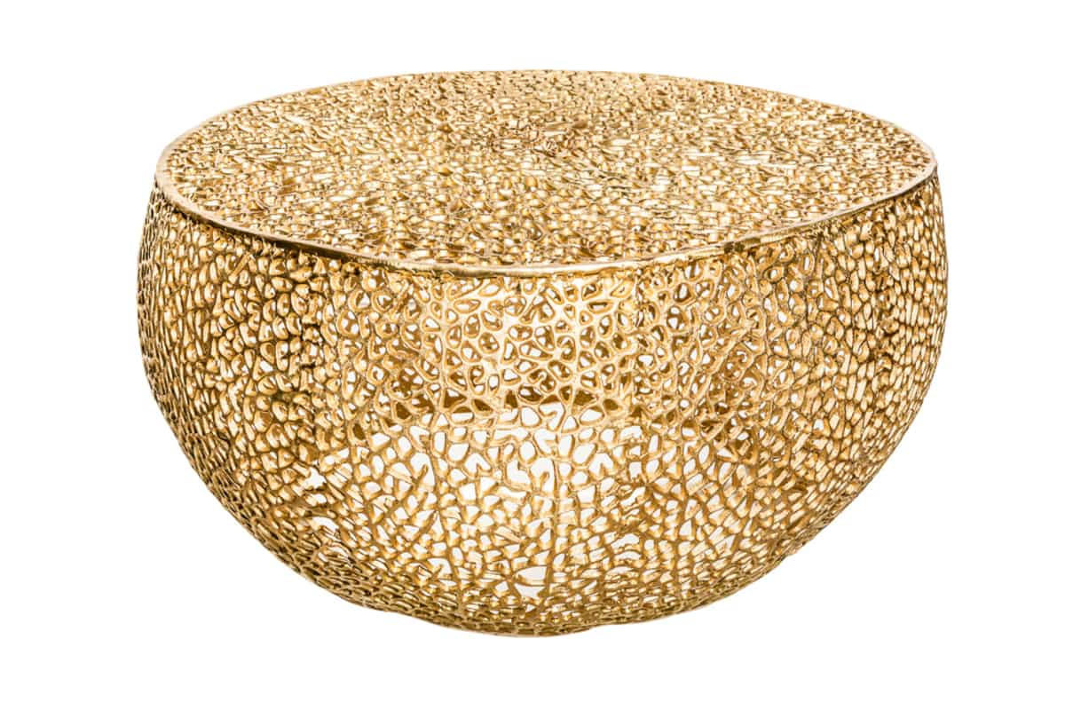 COUCHTISCH ABSTRACT LEAF Metall Gold 80 cm - Goldfarben, Metall (78/80/41cm) - riess-ambiente