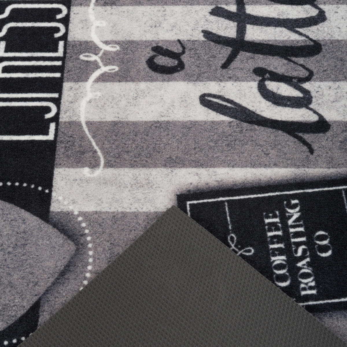 KÜCHENLÄUFER TEPPICH TRENDY COFFEE ANTHRAZIT - Anthrazit, Textil (45/145cm) - Pergamon