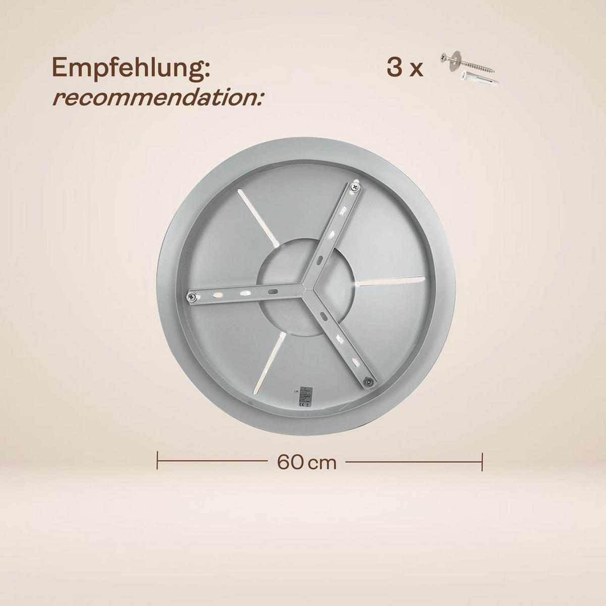 GALERIELEUCHTE Velo 5-flammig Braun Ø 18/20/25cm - Schwarz/Braun, Glas (25/25/27cm) - s.luce