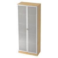 AKTENSCHRANK - 5 Ordnerhöhen 42/80/200,4 cm in Ahornfarben/Milchglaß - Ahornfarben, Holzwerkstoff (80/200.4/42cm) - bümö