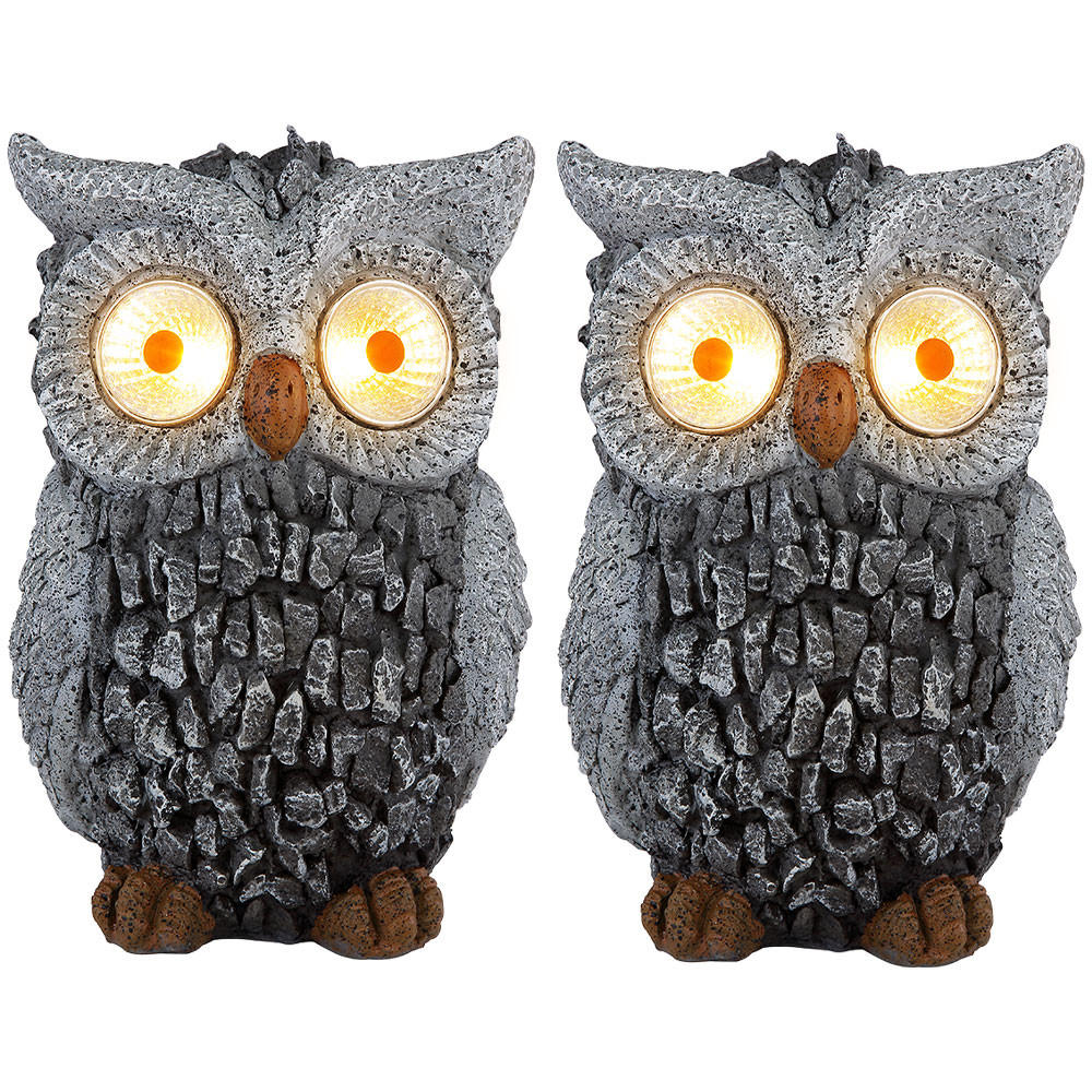 LED AUSSENLEUCHTE Steinoptik Grau 2er Set - Grau, Kunststoff (13.5/11.5/19.5cm) - Globo Lighting