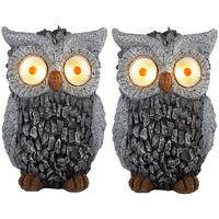 LED AUSSENLEUCHTE Steinoptik Grau 2er Set - Grau, Kunststoff (13.5/11.5/19.5cm) - Globo Lighting