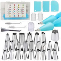 SPRITZBEUTEL Set 37-teilig Edelstahl mit Tüllen und Zubehör - Multicolor, Metall (1.8/3.3/2.5cm)
