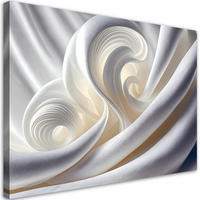 LEINWANDBILD Weiße 3D-Abstraktion - Weiß, Textil (90/60cm) - Feeby