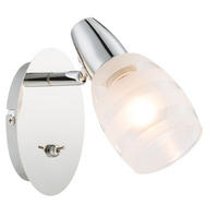 LED WANDLEUCHTE Metall Chrom satiniert - Silberfarben, Glas (9/16.5/16cm) - Globo Lighting