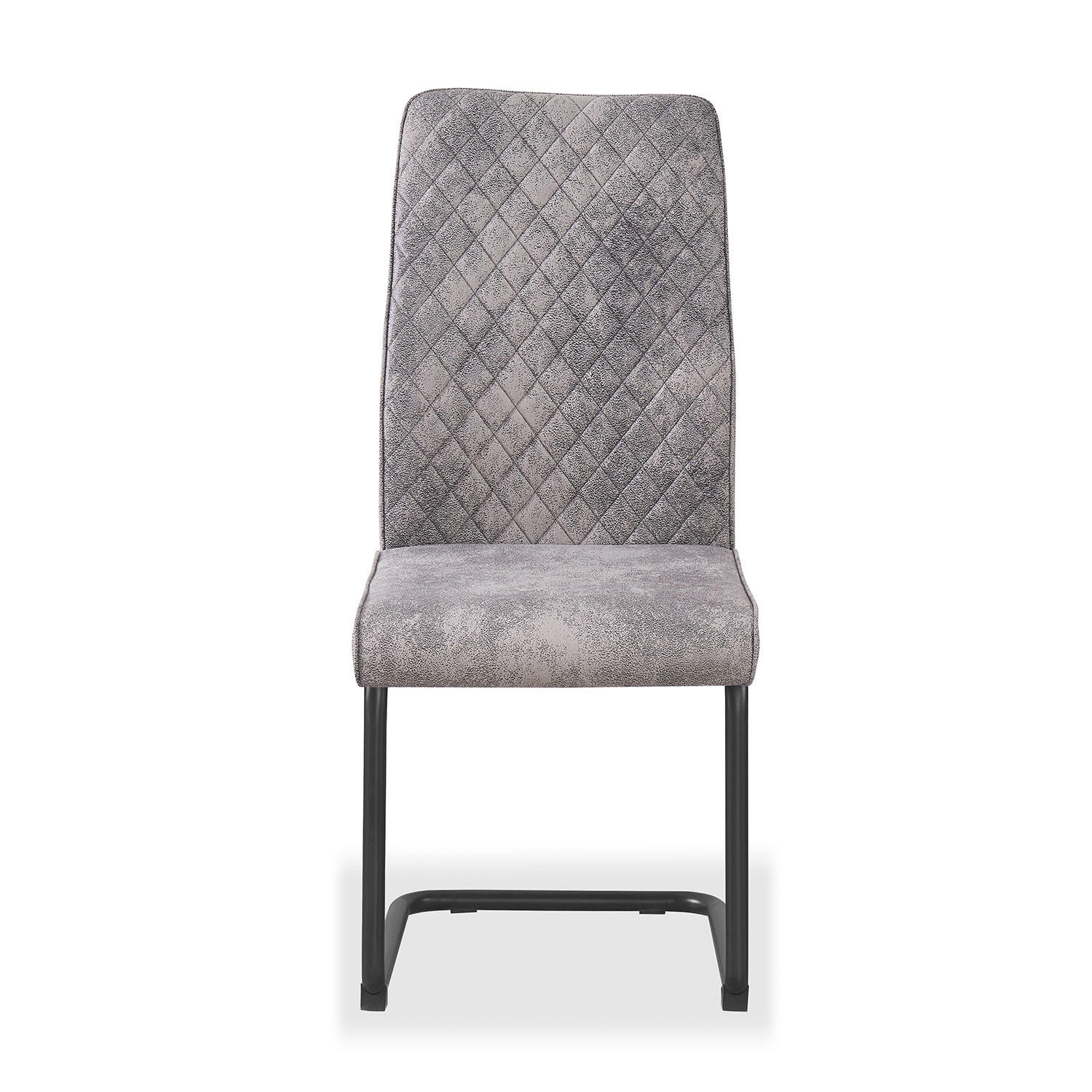 SCHWINGSTUHL THEO Grau 2 Stück - Grau, Textil/Metall (44/98/58cm) - B&D Home