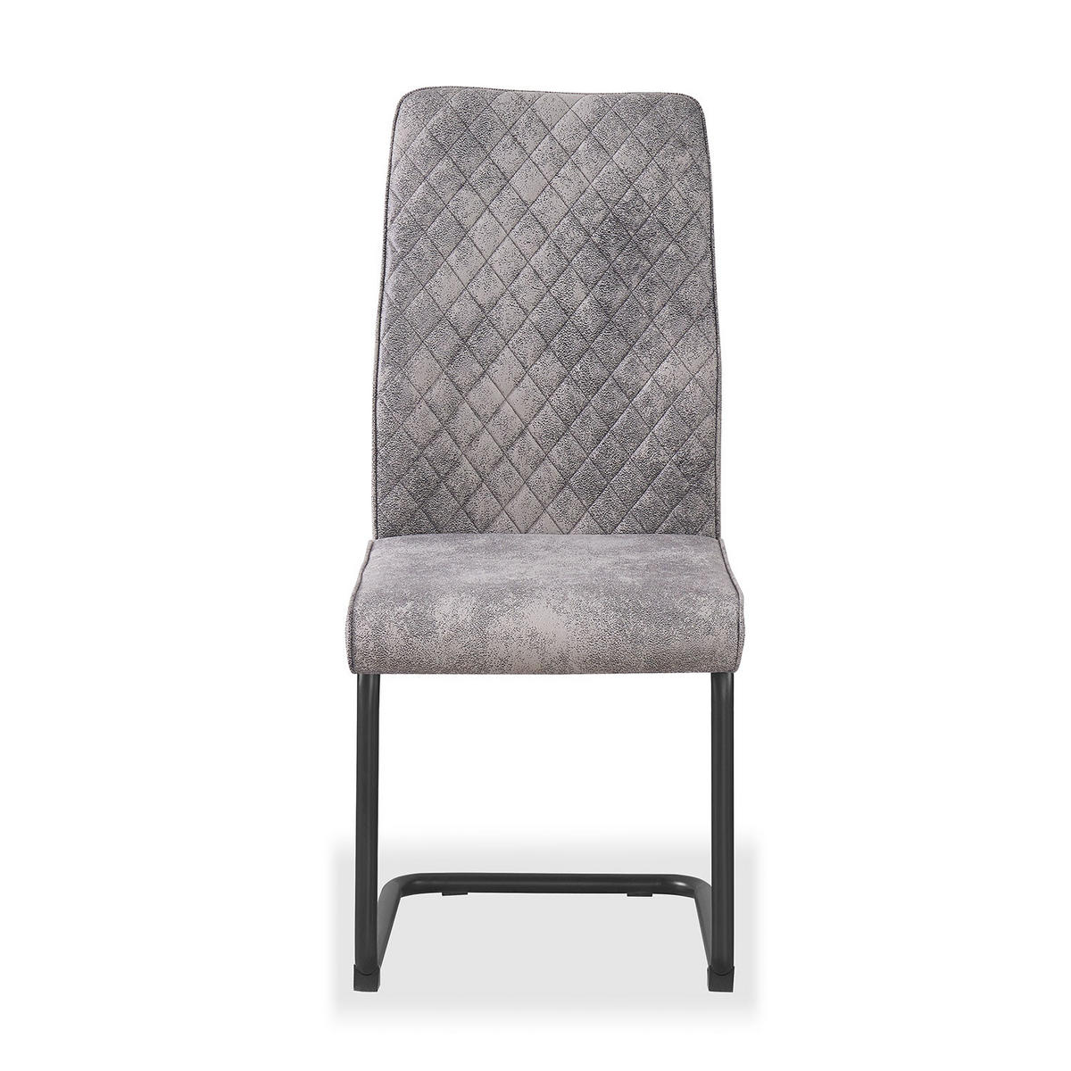 SCHWINGSTUHL THEO Grau 4 Stück - Grau, Textil/Metall (44/98/58cm) - B&D Home