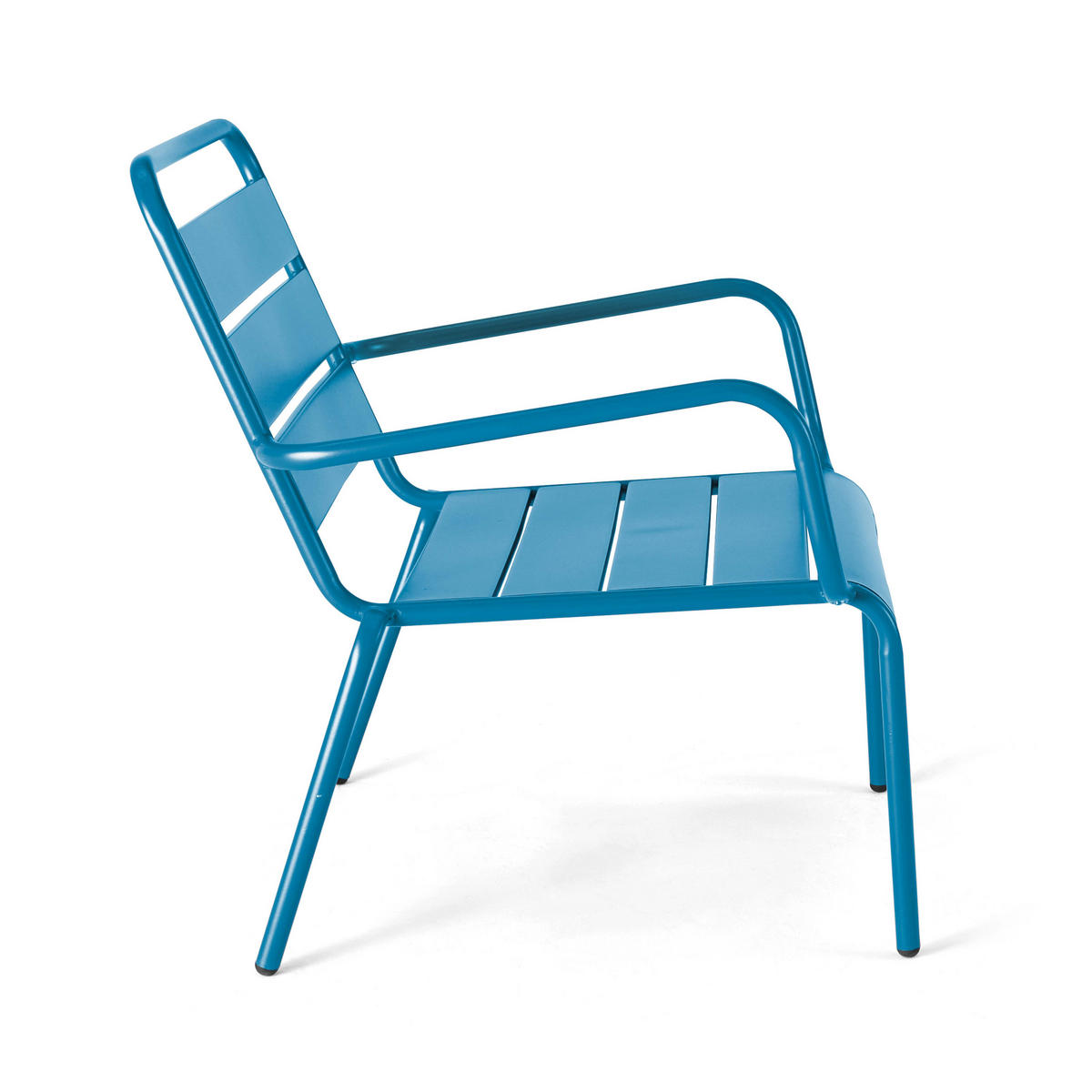 RELAXSESSEL, Pazifikblau - Blau, Metall (64/72/60cm) - Oviala