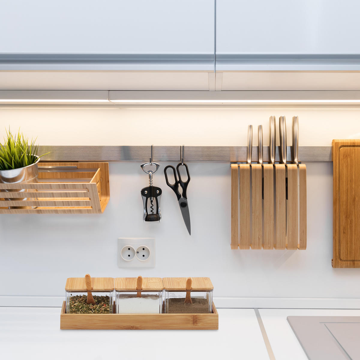 GEWÜRZBEHÄLTER-SET - Multicolor, Holz/Kunststoff (30/11/13cm) - Relaxdays