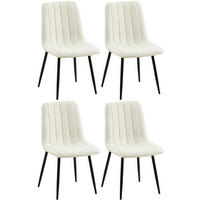 STUHL 4er Set Stoff Creme - Creme/Schwarz, Textil/Metall (45/88/53cm) - CLP