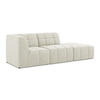 ECKSOFA Rechts Bouclé Stoff Beige - Sandfarben/Schwarz, Holzwerkstoff/Kunststoff (240/90cm) - Makamii