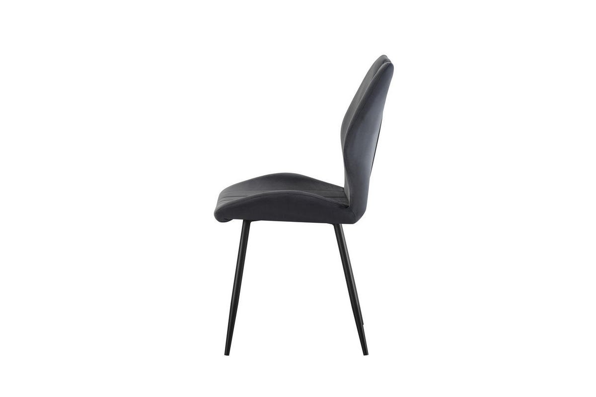 STUHL 2er Set Sevilla Stühle in Anthrazit - gemütliches Design - B/H/T: 52x75x58 cm - Anthrazit, Textil (58/75/52cm)