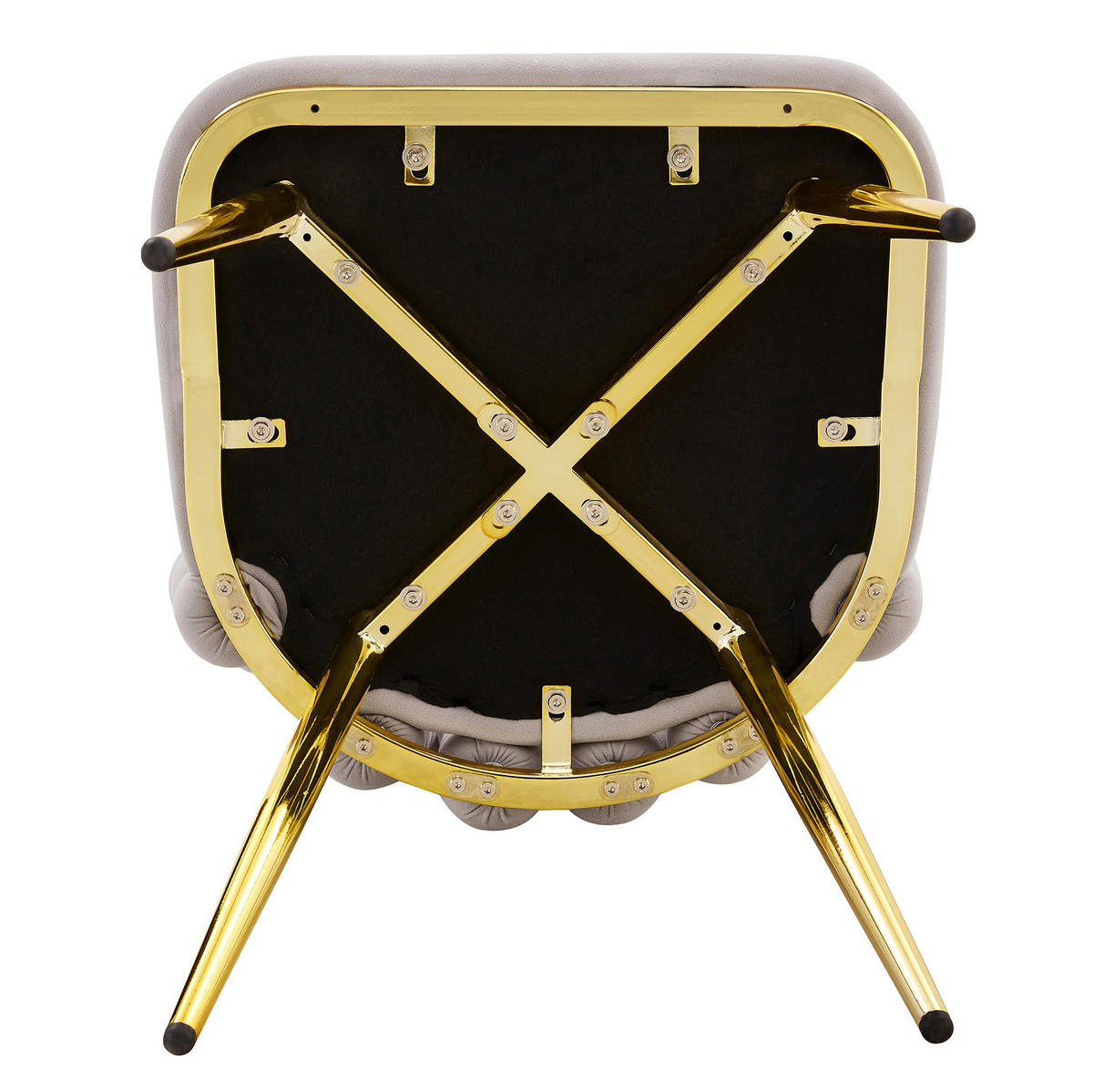 ESSZIMMERSTÜHLE 2er-Set Samt Light Gray mit Open-Back-Design - Hellgrau, Metall (50/86/48cm) - Meubliv
