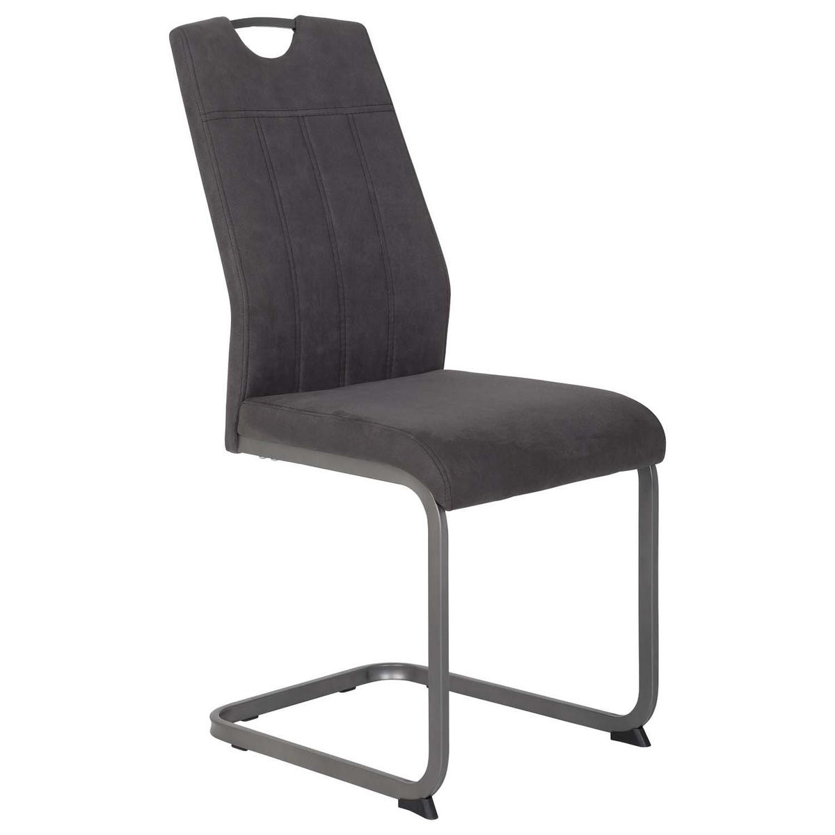 ESSGRUPPE Lucia, 5 tlg. - Tisch Artisan, 4 Stühle Anthrazit - Anthrazit/Eiche Artisan, Holzwerkstoff/Textil (140/76/90cm) - Möbel Stellbrink