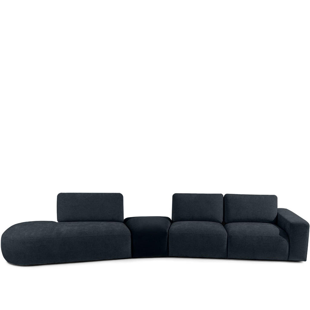 Thumbnail - Konsimo® 5-Sitzer, Dunkelblau, Textil, L-Form, 430x84x105 cm, Wohnzimmer, Sofas & Couches, Sofas, Bigsofas